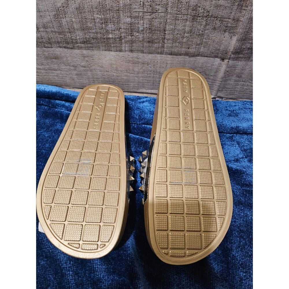 Katy Perry Gold Stud Clear Slides Slippers Women 6 36 - Picture 4 of 4